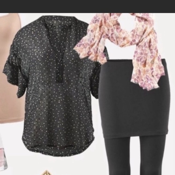 CAbi Black Swiss Dot Sheer Top Style #239 Sz S - Picture 2 of 10